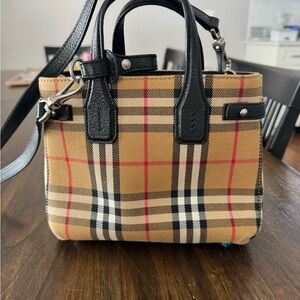 Burberry Mini Bag - Black, Tan, and Red Plaid